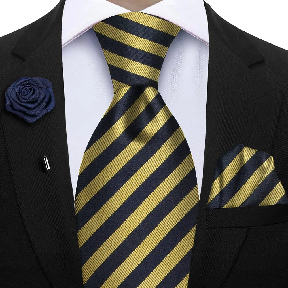 Funki Findz | Neckties | Mens 3Pcs Tie Set | Tie Hanky Corsage