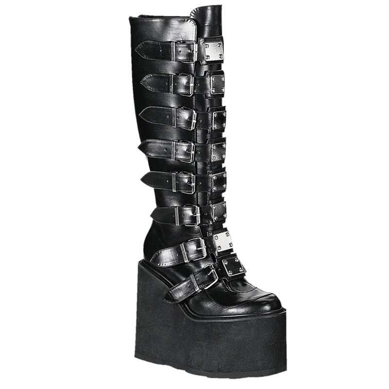 Funki Findz | Boots | Women's High Platform Wedge Buckle Boot