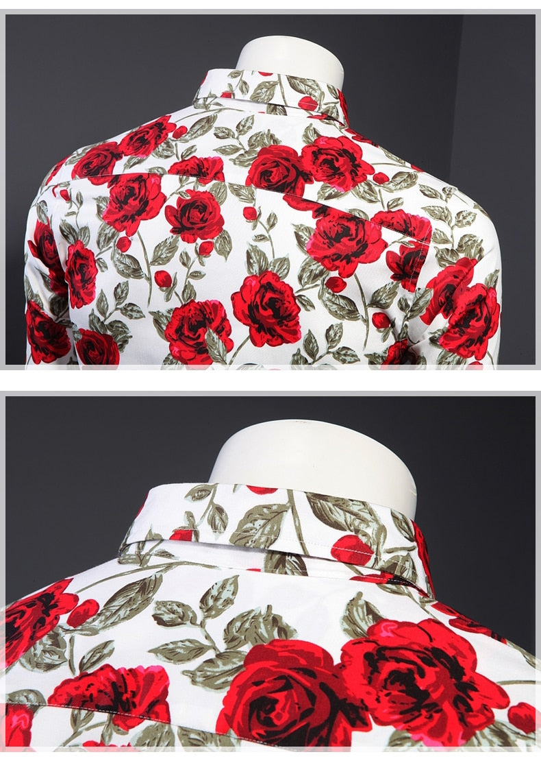 Funki Findz | Shirts | Men's Floral Print Long Sleeved Dress Shirt