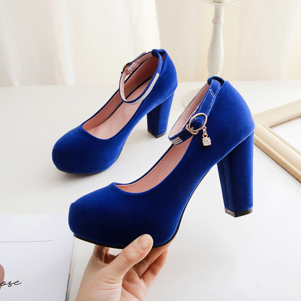 Funki Findz | Shoes | Women's Velvet Flock Platform Mary Janes