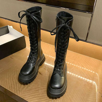 Funki Findz | Boots | Women's Lace Up Chunky Gothic Boots
