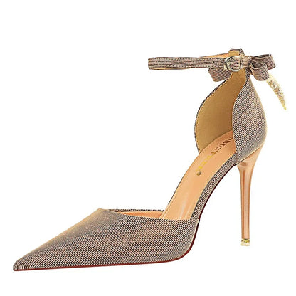Funki Findz | Shoes | Women's Glitter Bow Knot Strappy Heels