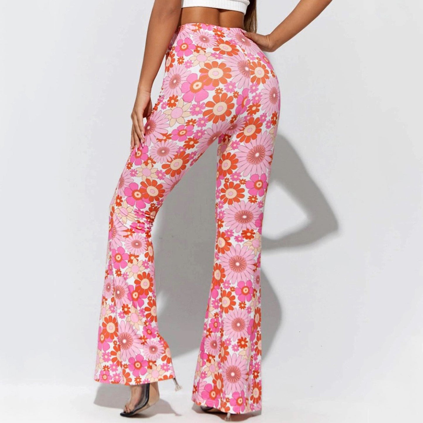 Funki Findz | Pants | Women's Funky Floral Boho Flared Trousers