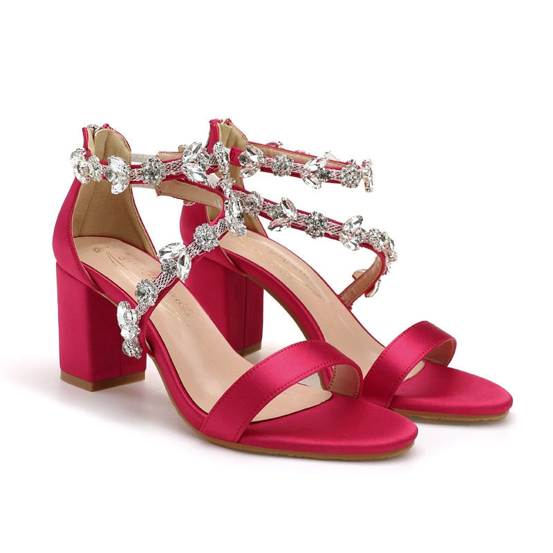 Funki Findz | Shoes | Women's Crystal Silk Wedding Sandals