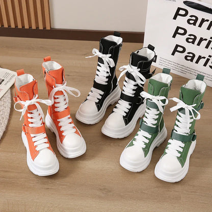 Funki Findz | Boots | Women's Canvas Chunky Platform Boots