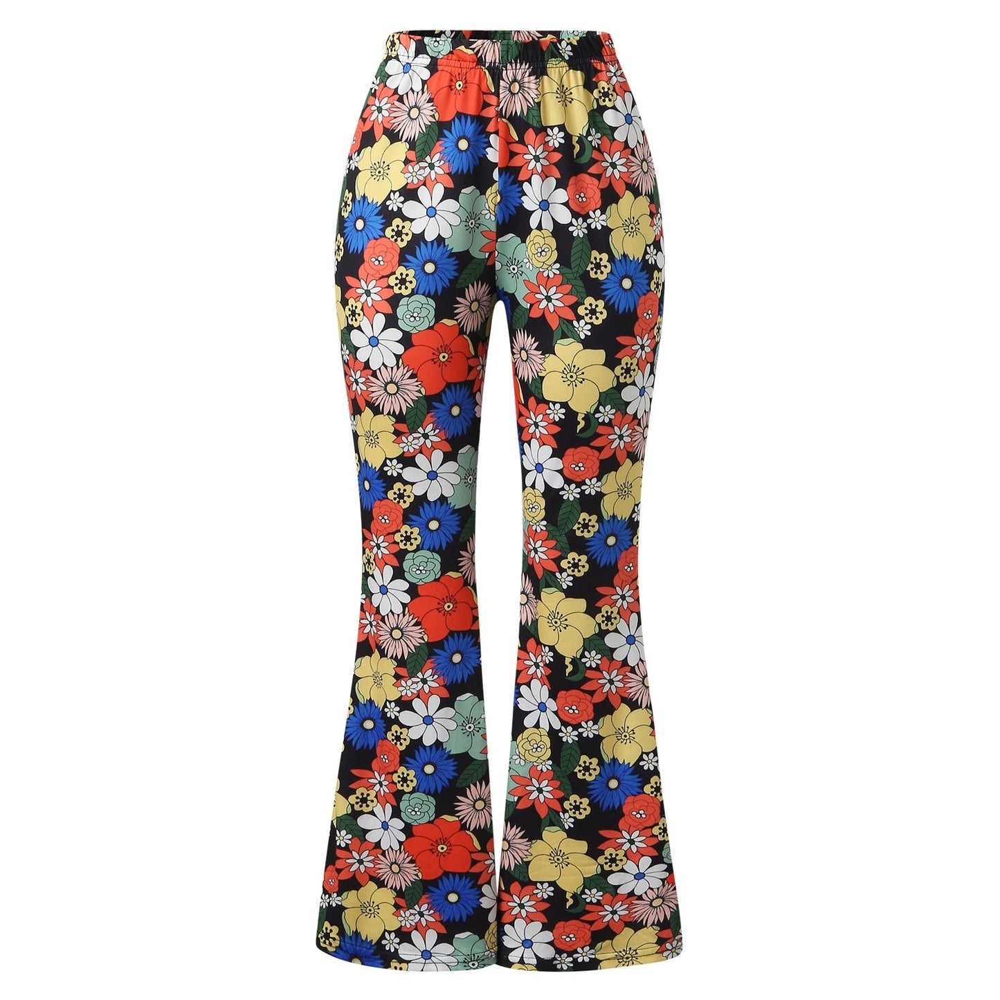 Funki Findz | Pants | Women's Funky Floral Boho Flared Trousers