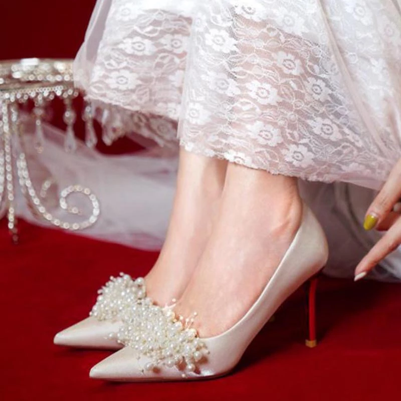Funki Findz | Shoes | Women's French-Style Pearl Bridal Shoes