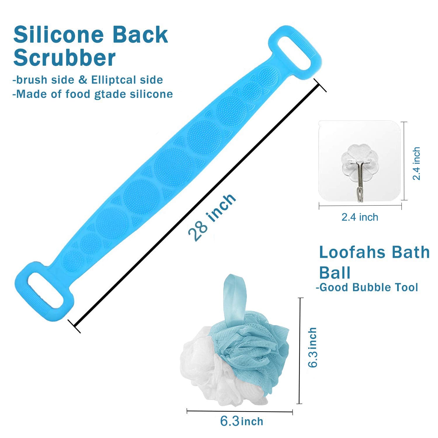 Funki Buys | Back Scrubber | Travel Size Shower Body Scrubber Belt