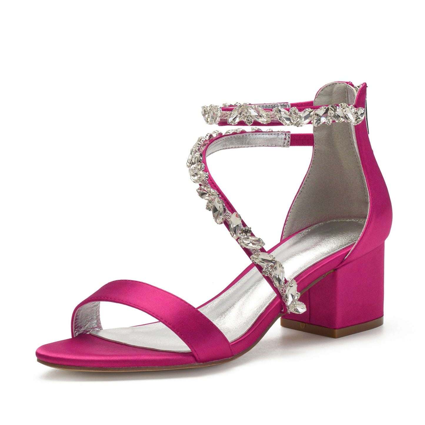 Funki Findz | Shoes | Women's Crystal Satin Low Prom Sandals