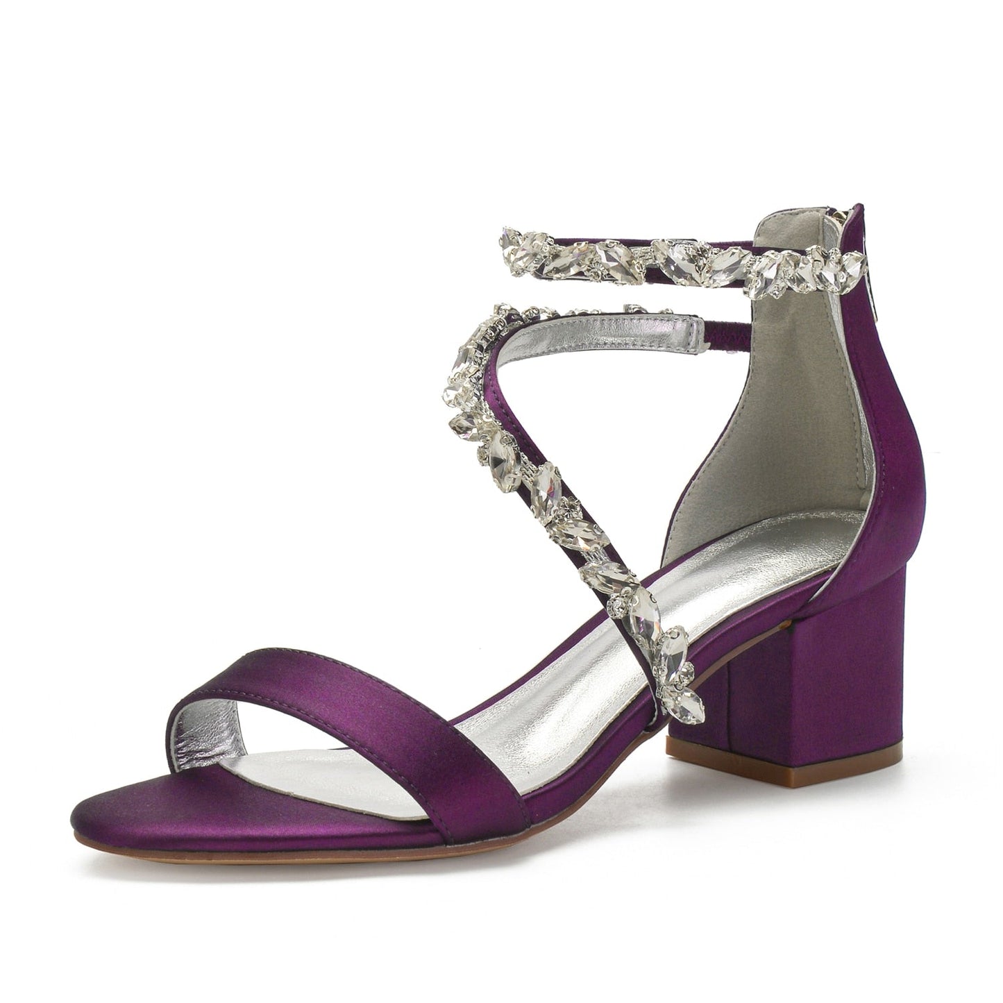 Funki Findz | Shoes | Women's Crystal Satin Low Prom Sandals