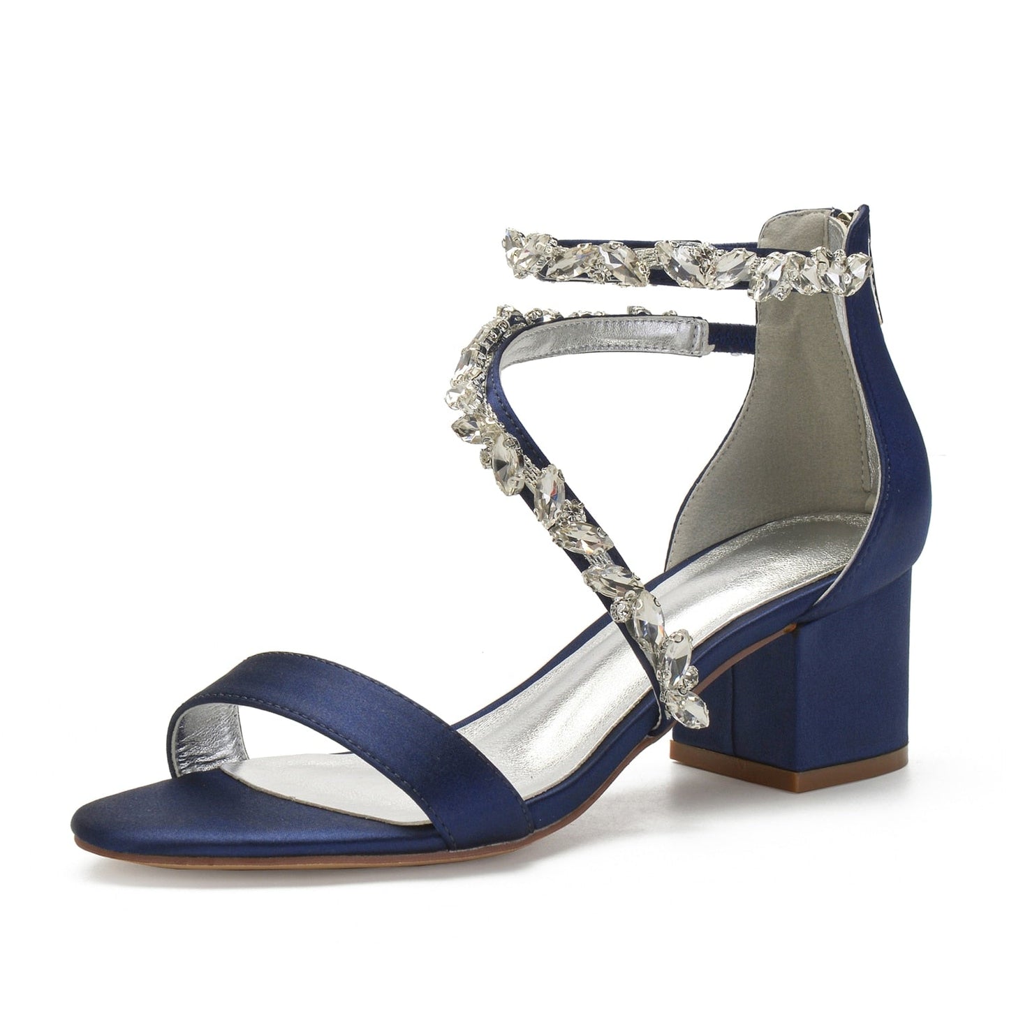 Funki Findz | Shoes | Women's Crystal Satin Low Prom Sandals