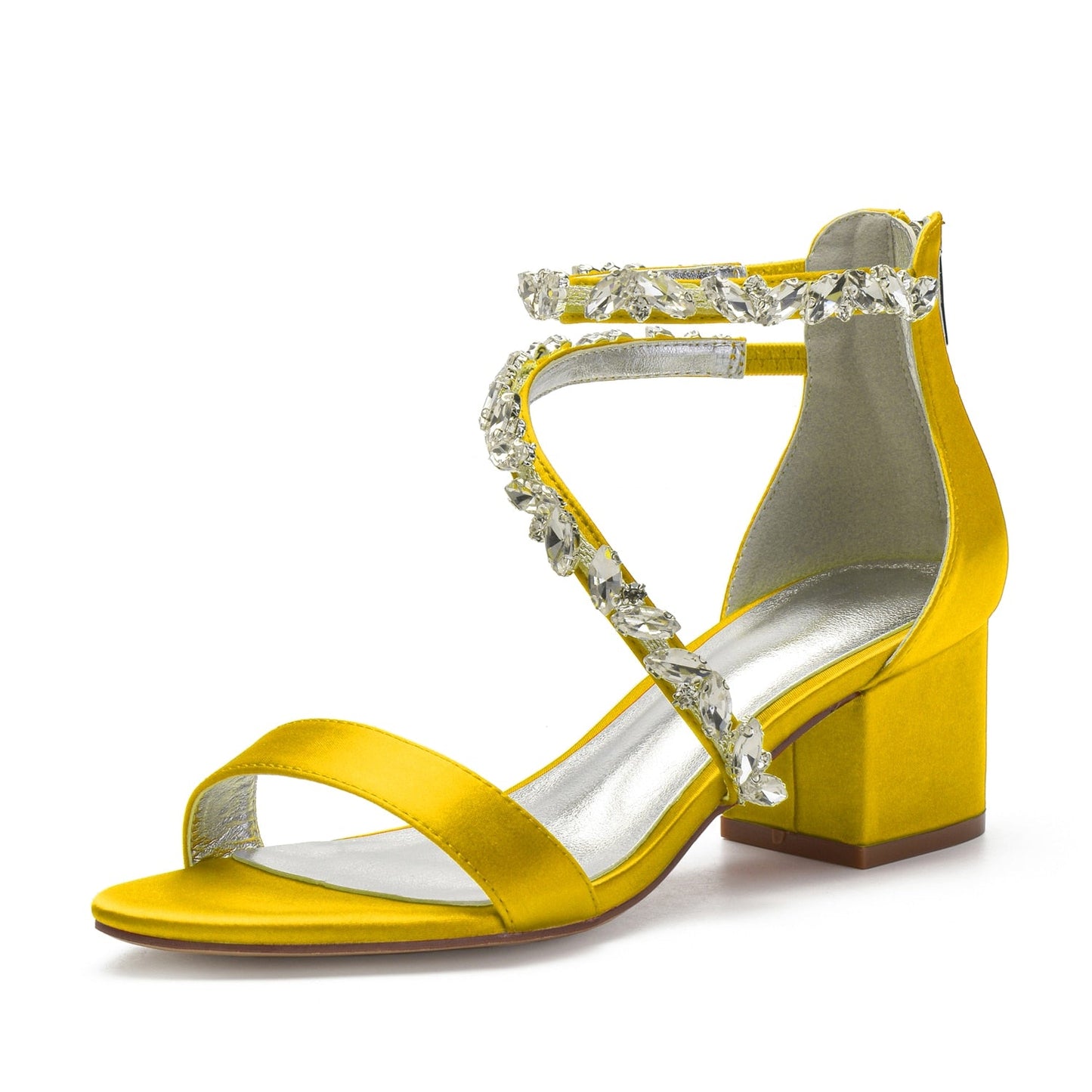 Funki Findz | Shoes | Women's Crystal Satin Low Prom Sandals