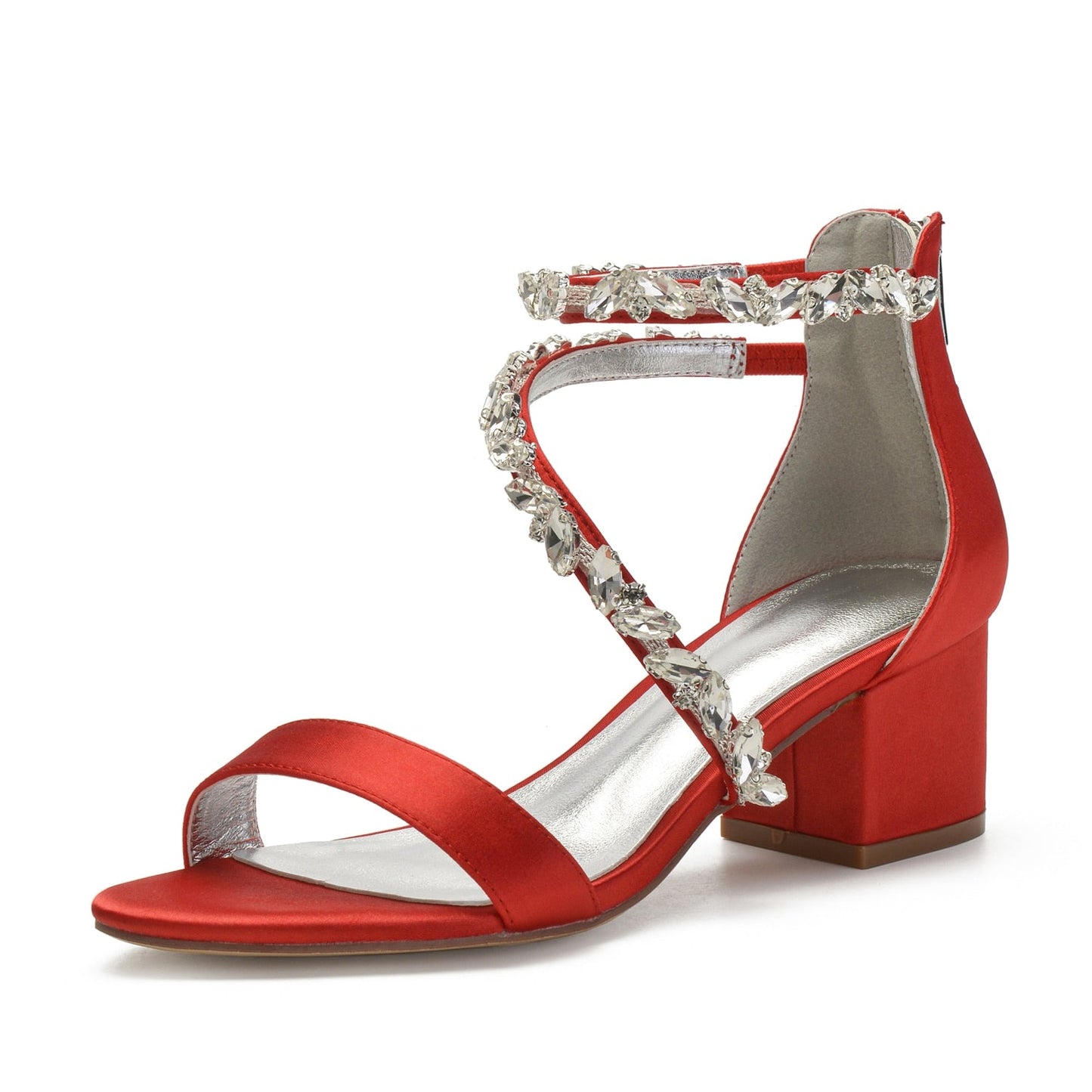 Funki Findz | Shoes | Women's Crystal Satin Low Prom Sandals