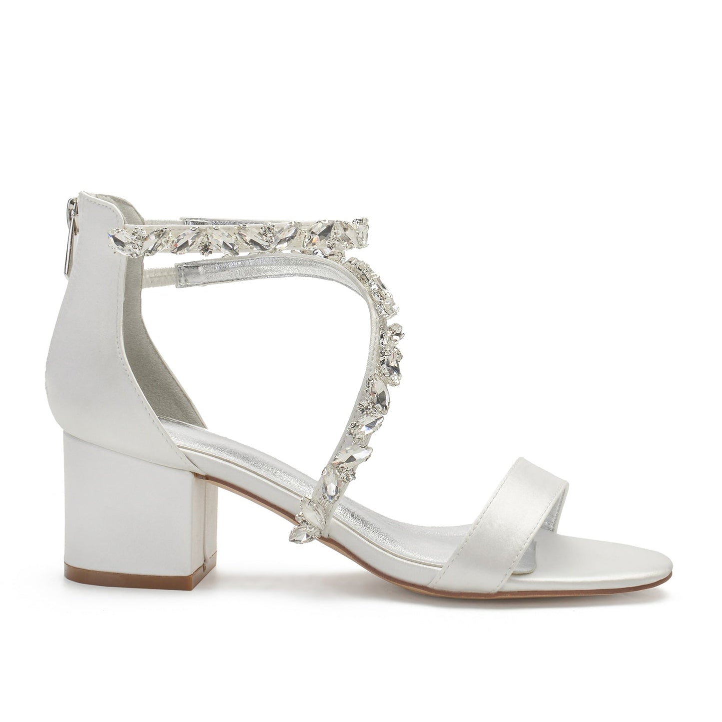 Funki Findz | Shoes | Women's Crystal Satin Low Prom Sandals