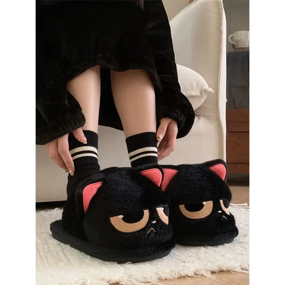 Funki Findz | Shoes | Women's Black Cat Winter Soft Slippers