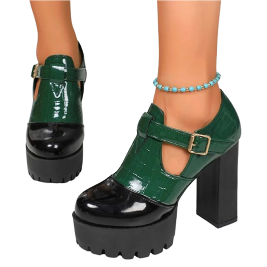 Funki Findz | Shoes | Women's High Block Heeled Mary Janes