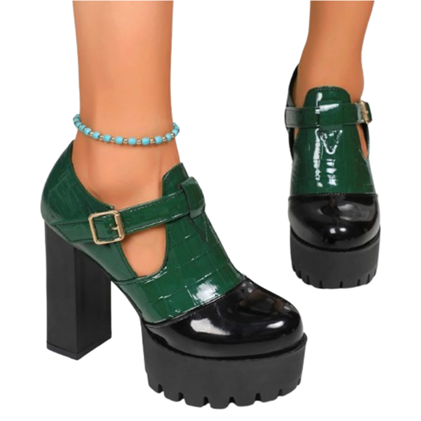 Funki Findz | Shoes | Women's High Block Heeled Mary Janes