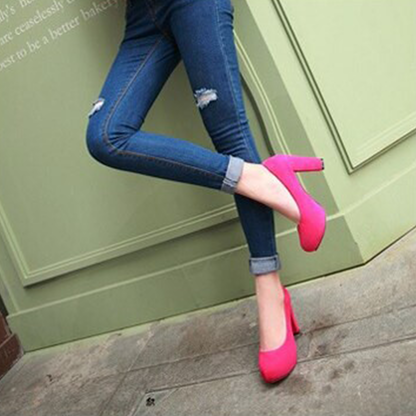 Funki Findz | Shoes | Women's Faux Suede High Chunky Heels