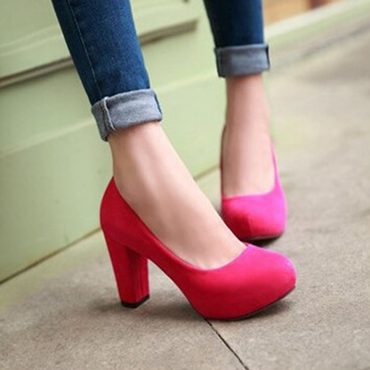 Funki Findz | Shoes | Women's Faux Suede High Chunky Heels