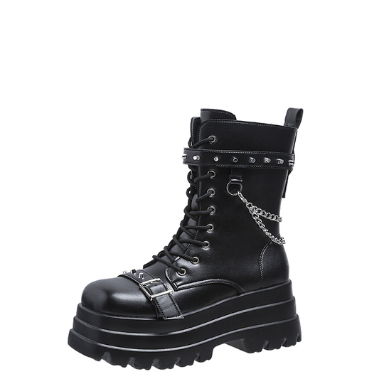 Funki Findz | Boots | Women's Gothic Square Toe Platform Boots