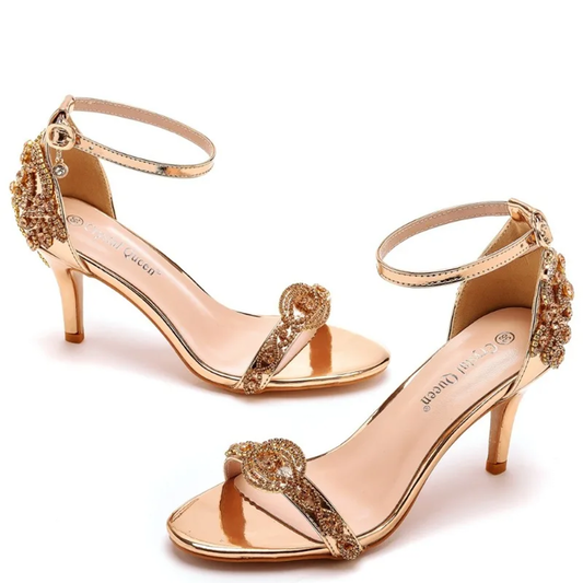 Funki Findz | Shoes | Women's Bridal Beaded Low Heel Sandals