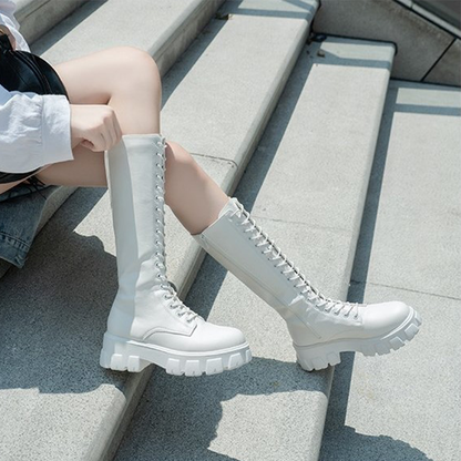 Funki Findz | Boots | Women's Knee-High Platform Lace Up Boot