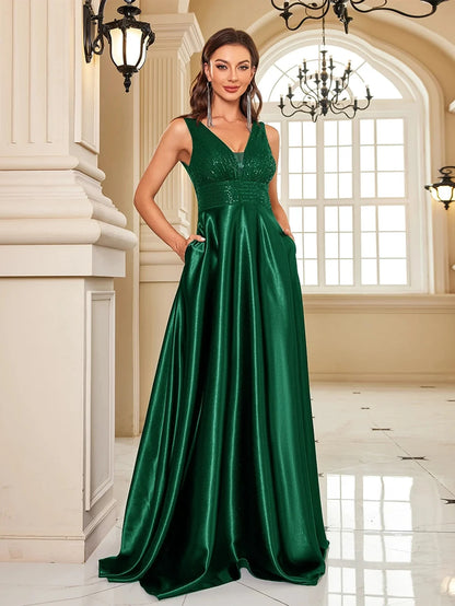 Funki Findz | Dresses | Women's Elegant Satin Sequin Dresses