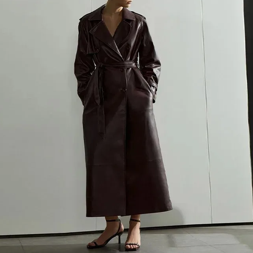 Funki Findz | Jackets | Women's Extra Long Faux Leather Coat