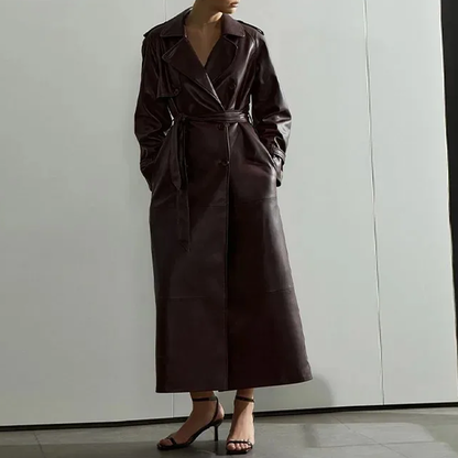 Funki Findz | Jackets | Women's Extra Long Faux Leather Coat