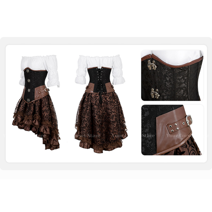 Funki Findz | Dresses | Women's Steampunk Top Corset Skirt Set