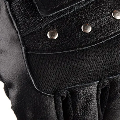 Funki Findz | Gloves | Men's Half Finger Leather Punk Gloves