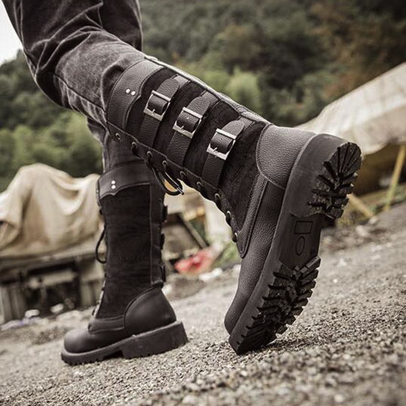 Funki Findz | Boots | Men's Gothic Punk Buckle Strap Biker Boots