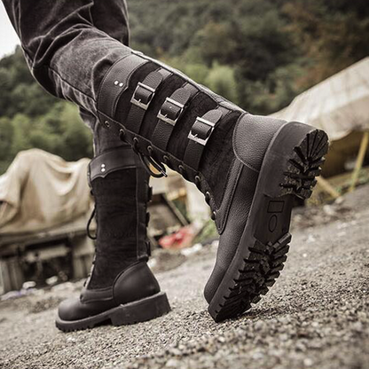Funki Findz | Boots | Men's Gothic Punk Buckle Strap Biker Boots