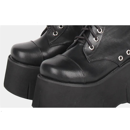 Funki Findz | Boots | Women's Goth Zip Buckle Motorcycle Boot