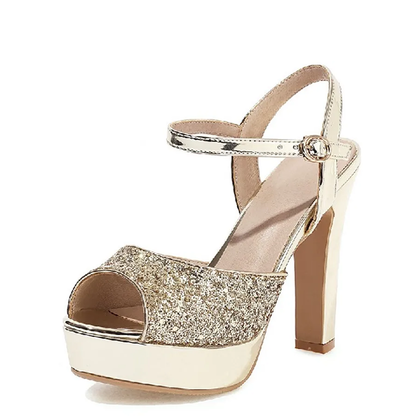 Funki Findz | Shoes | Women's Gold Silver High Chunky Sandals