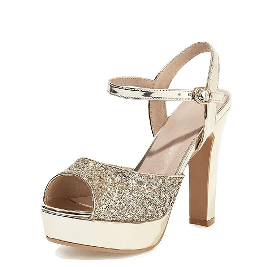 Funki Findz | Shoes | Women's Gold Silver High Chunky Sandals