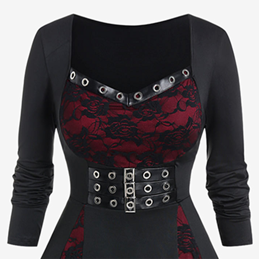 Funki Findz | Dresses | Women's Punk Gothic Long Sleeve Dress