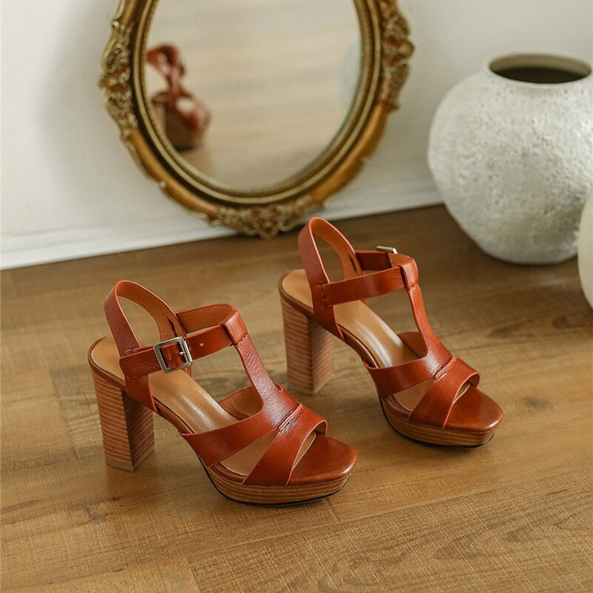 Funki Findz | Shoes | Women's Leather Chunky Platform Sandals
