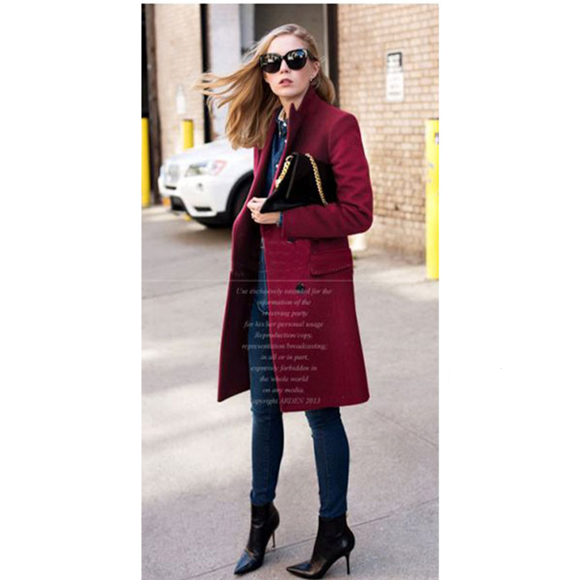 Funki Findz | Jackets | Women's Long Slim Wool Blend Coat