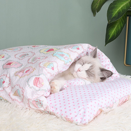 Funki Findz | Pet Beds | Cat Sleeping Bag | Japanese Patterned