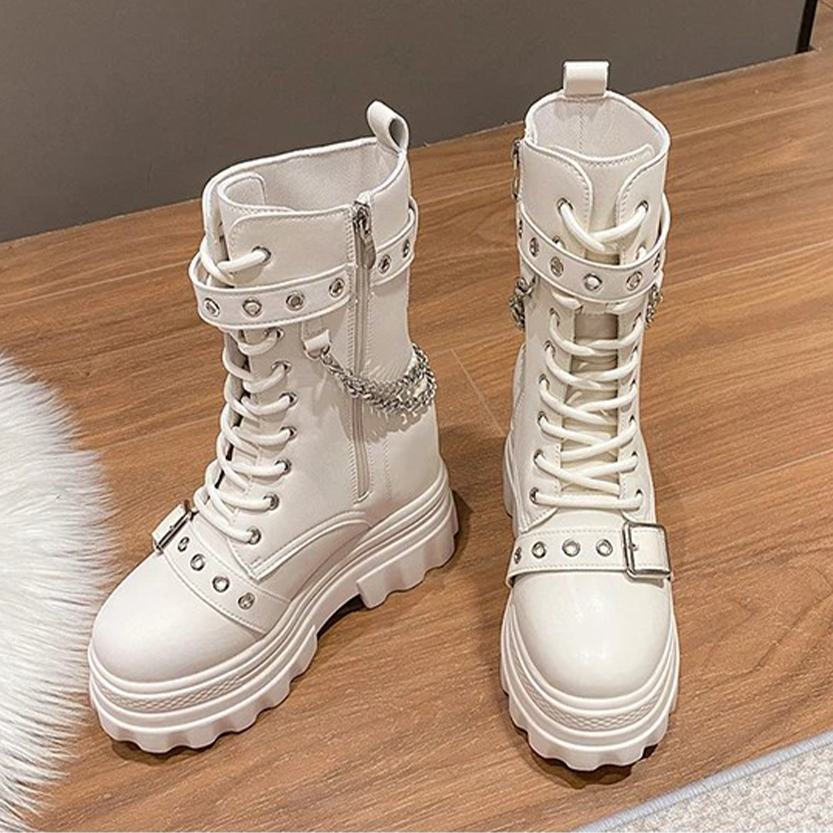Funki Findz | Boots | Women's Gothic Round Toe Chunky Boots