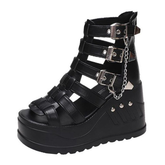 Funki Findz | Shoes | Women's Buckle Platform Gothic Sandals