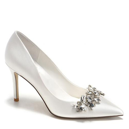 Funki Findz | Shoes | Women's Satin Crystal Wedding Pumps