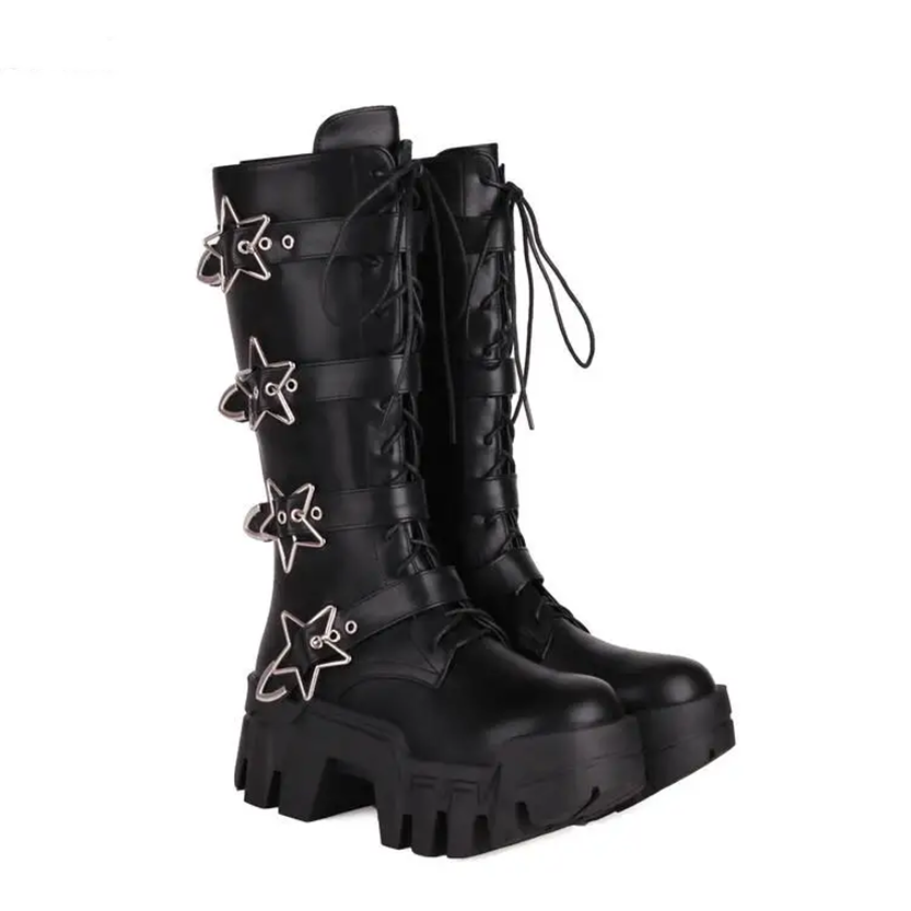 Funki Findz | Boots | Women's Platform Over Knee Lace Up Boot