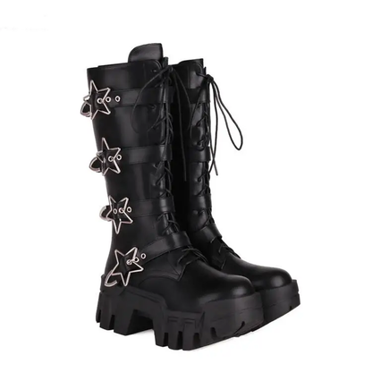 Funki Findz | Boots | Women's Platform Over Knee Lace Up Boot