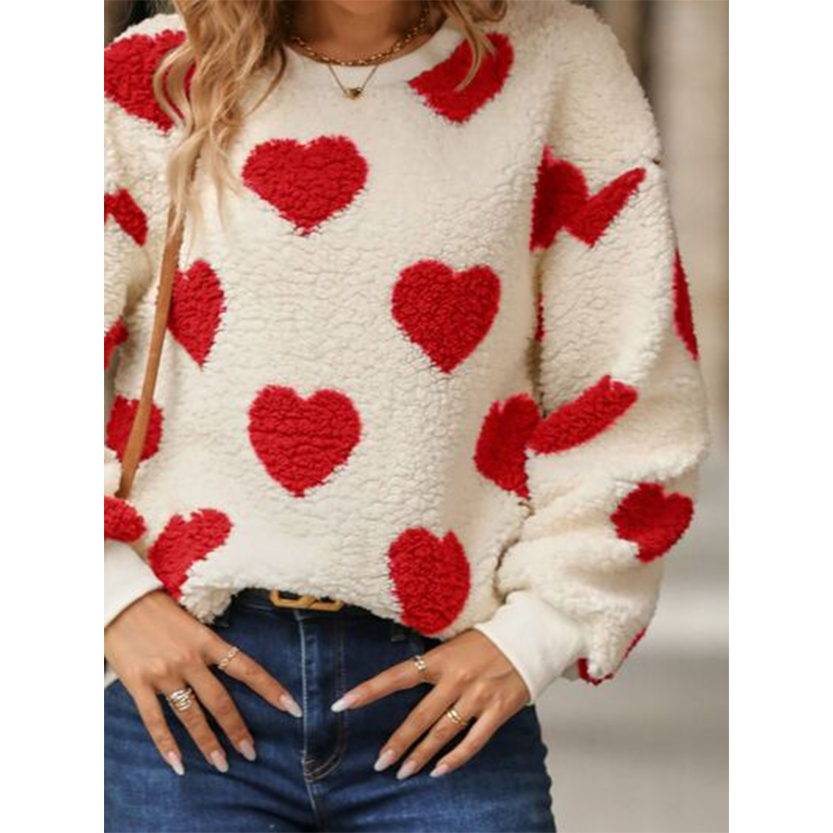 Funki Findz | Sweaters | Women's Plush Fuzzy Heart Pullover