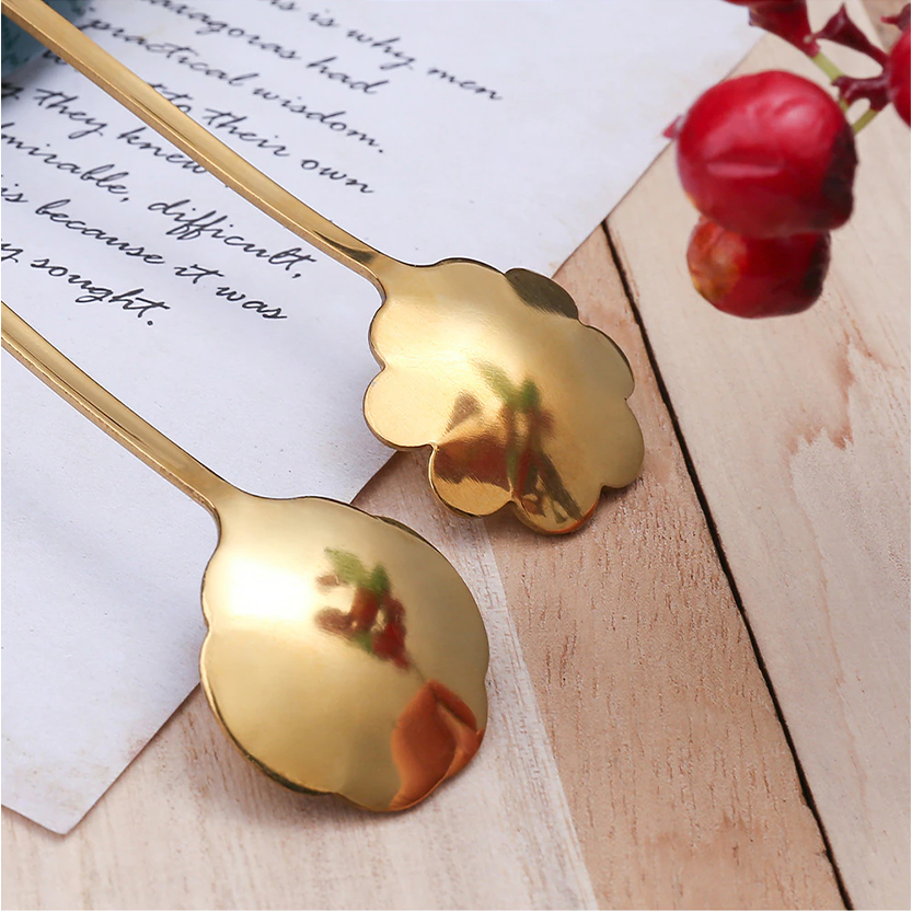 Funki Findz | Spoons |  Flower Spoons | Long Handle Spoons 4Pc