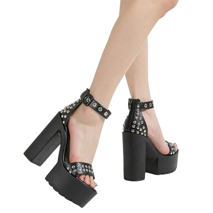 Funki Findz | Shoes | Women's Goth Rivet Dress Platform Sandal