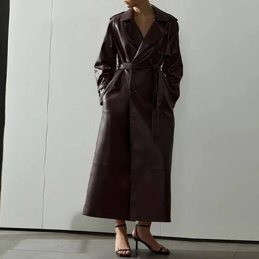 Funki Findz | Jackets | Women's Extra Long Faux Leather Coat