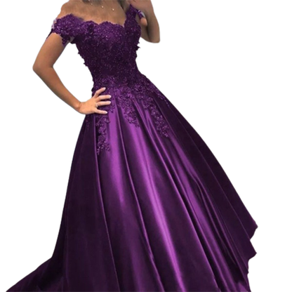 Funki Findz | Dresses | Women's Elegant Long Satin Ball Gown